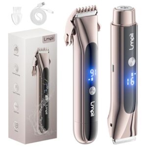 Lmpil Bikini Trimmer for Women, Dual Head Electric Razor, ChampagneMetallic