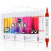 Loddie Doddie Acrylic Markers, 48 Unique Colors, Double-Ended Multi Surface Art Markers Set with Fine and Brush Tips, Portable Storage Case for DIY Projects, Crafts, and Decor (48)