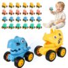 Loffcoter 24 Dinosaur Pull Back Cars, Ages 3+, Mini Party Favor Cars, 1.8 in Dinosaur Vehicles for Goodie Bags, Pinata Fillers, Classroom Prizes, Boys Girls