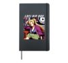 Lofi Hip Hop Music 90s Retro Waifu Anime Girl Hardcover Journal, Black