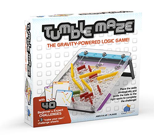 Logic Puzzle Game, Award Winning, Solo-Play Brain Teaser, for Kids Teens Adults Family Game Nights, 40 Fun Puzzles to Solve, Ages 8+, Tumble Maze by Blue Orange Games