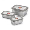 LOGOFUN 3pcs Stainless Steel Food Storage Containers with Airtight Lid