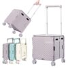 LOHE Collapsible Rolling Cart with Wheels - Foldable Utility Cart (Purple)