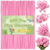 LOKUNN Pipe Cleaners, 200 PCS Pink Pipe Cleaners Craft Supplies