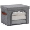 LOLUVIZCO Large Storage Bins Boxes with Lids Clear Window Zipper Closure