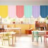 Lonfliness 6 Pcs School Classroom Window Curtains Back to Classroom Window Cover Valance Curtains for First Day of School Supplies Kindergarten Daycare Primary Bedroom Playroom Decor, Happy Day