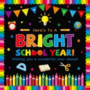 Lonfliness Here's to A Bright School Year Bulletin Board Set Back to School Classroom Decorations Colorful Crayon Paper Cutout for Teacher Student kindergarten Preschool Wall Door Decor Party Supplies