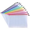LONGKEY 10 Pack Mesh Zipper Pouch Bags for Organization, A4
