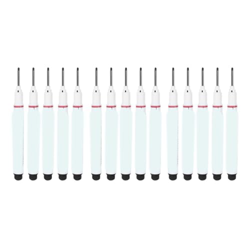 Long Nib Marker, 15 Pcs Long Head Deep Hole Marker Pens,20Mm,Longs Nose Markers,Waterproof Construction Markers Marking Tool,Permanent Markers Carpenter Ink Marker Pens,Metal Marking Pens,Black