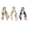 Long Tails Scarf Scrunchies, Hair Scarf Scrunchies Set Floral Bowknot Ponytail Holder Hair Bands with Long Tails 3PCS