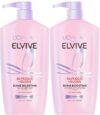 L'Oreal Paris Elvive Glycolic + Gloss Shine Boosting Shampoo and Conditioner Set, Cleanses and Smooths Dull, Porous Hair Into High-Shine, Glossy Hair, 56 Fl Oz Set
