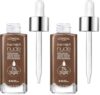 L'Oreal Paris True Match Nude Hyaluronic Tinted Serum Foundation with 1% Hyaluronic acid, Deep 8-10, 1 fl. oz. (Pack of 2)