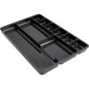 Lorell Drawer Tray Organizer, 9-Compartments, 9.38" x 14" x 1.25", Plastic, Black