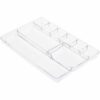 Lorell Drawer Tray Organizer, 9-Compartments, 9.38" x 14" x 1.25", Plastic, Clear