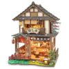LORENOOK Japanese Book Nook Kit for Adults with Lights, Bridgeside Machiya