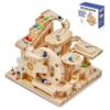 Losbenco Wooden Marble Run Electric Motorized, Electric Model Kit Marble Run Brain Teaser Wooden Puzzles Building Toy, 3D Wooden Puzzles for Adults and Kids to Build