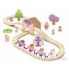 Losnakt Wooden Train Set for Toddler, Wooden Train Track Toddler Girl Toys，Train Fantasy Toys Gifts for 3 4 5 6 7 Girls