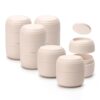 Lotour PLA Travel Toiletry Containers, Refillable Jars, Matte Beige