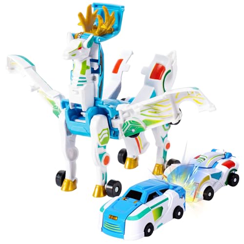 Lottmopi Mars Deer Collision Transforming Car Toy, 2-in-1 Magnetic Crash Convertible Robot Mars Deer Toys for Kids Ages 3-12, Perfect Christmas Birthday Gift for Boys & Girls (Blue Deer)