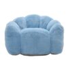 Lotus Flower Bean Bag Chair for Adults, Faux Fur Oversized Floor Sofa, Pre-Filled Fluffy Reading & Gaming Chair for Living Room, Bedroom, Small Spaces (Blue)