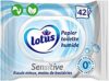 Lotus Sensitive Wet Toilet Paper - Colourant and Fragrance Free - 100% Natural FSC Fibres - 42 Sheets (Pack of 1)