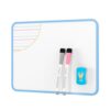 LOUKIN Small Dry Erase Lapboard, 9 x 12 Inch Double Sided (Ruled/Plain), Seamless Frame Design, Mini Magnetic Whiteboard Set, Great for Kids, Classroom and School (1 Eraser&2 Markers Included)