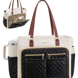 LOVEVOOK Lunch Bag for Women, Work Bag with Insulated Lunch Compartment with Large Cup Holder