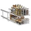 LOVKIT 2 Tier Pull Out Cabinet Organizer,(11½"W x 22" D) Soft Close Slide Out Drawer For Kitchen Base Cabinet, Individual Pull Out Shelf, Roll Out Pantry Organization, 22 Inch Deep
