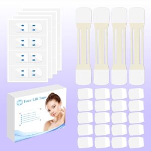Loxbcin Neck Lift Tape Invisible, 200 PCS+4 Strips,Neck Tape Lifting Invisible,Neck Wrinkle Patches Behind,Face Lift Tapes for Turkey Double Chin Sagging Wrinkles Women Makeup