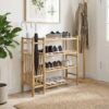 LPERTGFHU 4-Tier Bamboo Shoe Rack Organizer, Free Standing Storage Shelf for Entryway, Closet, Hallway, Holds Up to 16 Pairs, 34.65 x 10.63 x 31.50 Inches