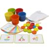 lstyty Montessori Color Sorting Cups Wooden Matching Game