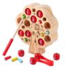 lstyty Montessori Wooden Magnetic Apple Tree Catching Worm Game