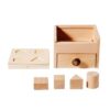 lstyty Montessori Wooden Shape Sorting Box with Drawer