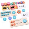 lstyty Montessori Wooden Ten Frame Math Manipulatives Set