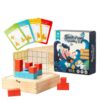 lstyty Montessori Wooden Three View Cube Vision Learning Box