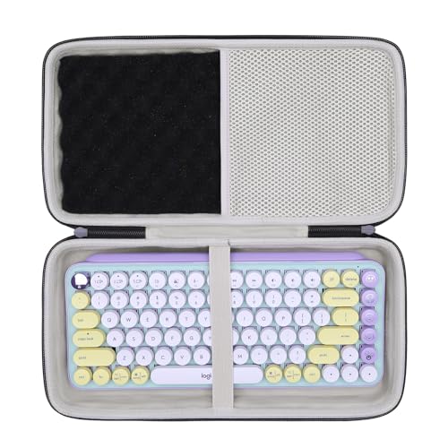 LTGEM Case Compatible with Logitech POP ICON Combo Bluetooth Keyboard and Mouse Combo, Office Travel Carrying Storage Bag - Black+Gray(Case Only)