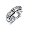 LUANIOL Skull Fidget Spinner Ring 18K White Gold Plated Skull Anxiety Ring for Women Gothic Jewelry Gift for Men(Size 7-9) (9)