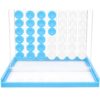 Lucite Acrylic Four in a Row Game – Premium Connect Board Game with 42 Playing Chips, Modern Luxury Tabletop Decor for Family Game Night, Coffee Table Game, Sky Blue & White