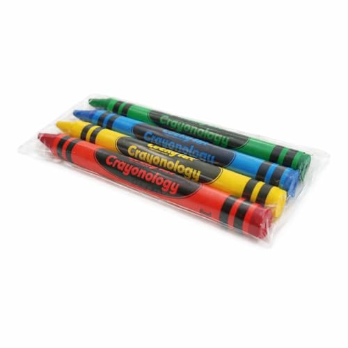 Lucky Art Crayonology Crayon Packs for Kids Party Favors, 20 Sets of 4 Crayons (80 Count), 3.5 Inch Non-Toxic Standard Size Bulk Crayons for Goodie Bags, Classrooms & Restaurants