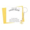 Lucky Duck Keychain with Greeting Card Motivational Good Luck Gift Keyring