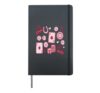 Lucky Girl Energy Gambling Playing Cards Cherries and Dice Hardcover Journal, Black