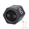 LUCKY TIME Productivity Timer Flip Gravity Sensor Pomodoro Cube Timer Countdown & Countup,1/5/10/30/60min Preset & Custom Timing, Mute/Vibrate/Sound for ADHD,Work,Study,Kitchen(1, Black Hexagon)