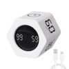 LUCKY TIME Productivity Timer Flip Gravity Sensor Pomodoro Cube Timer Countdown & Countup,1/5/10/30/60min Preset & Custom Timing, Mute/Vibrate/Sound for ADHD,Work,Study,Kitchen(1, White Hexagon)