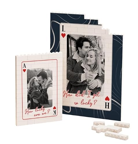 Lucky To Love You - Personalized Custom Rectangle Building Brick Blocks, King and Queen Custom Couples Photo How Luck We are - Personalized Photo Rectangle Building Brick, Romantic Gift for Couple