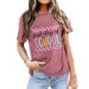 LUKYCILD First Day of School Shirts for Teacher Women Back to School T-Shirt Casual Teachers Student Life Short Sleeve Tee