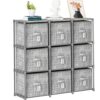 LUKYTOWER 9 Cube Closet Organizer + 9 Bins + Labels