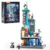 LUMIBRICKS Cyberpunk Neon-Tech-Station Lighting-Building -Bricks Set - 1282pcs Vertical Tech Landmark Model for Adults, Modular Sci-Fi Data Center Kit for Desk Display, Creative Gift for Sci-fi Lovers