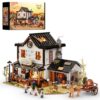 Lumibricks Wild West Blacksmith Lighting Building-Bricks Set - Western Forge House 2042 Pcs Collection Display Set for West Lovers