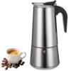 LUMINFLY 12 Cup 600 ml Moka Pot, Stainless Steel Stovetop Espresso Maker with Anti Scalding Handle, European Percolator Coffee Pot for Home Kitchen, Cafe, Restaurant, Fast Heating for 12 Cup Brewing