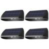 LUMINFLY 4 Pcs Solar Fence Lights Outdoor LED, 5.9 x 2.8 in / 15 x 7 cm Solar Wall Light, Auto On Off, Warm Light, Decorative Lighting for Courtyard, Garden, and Fence
